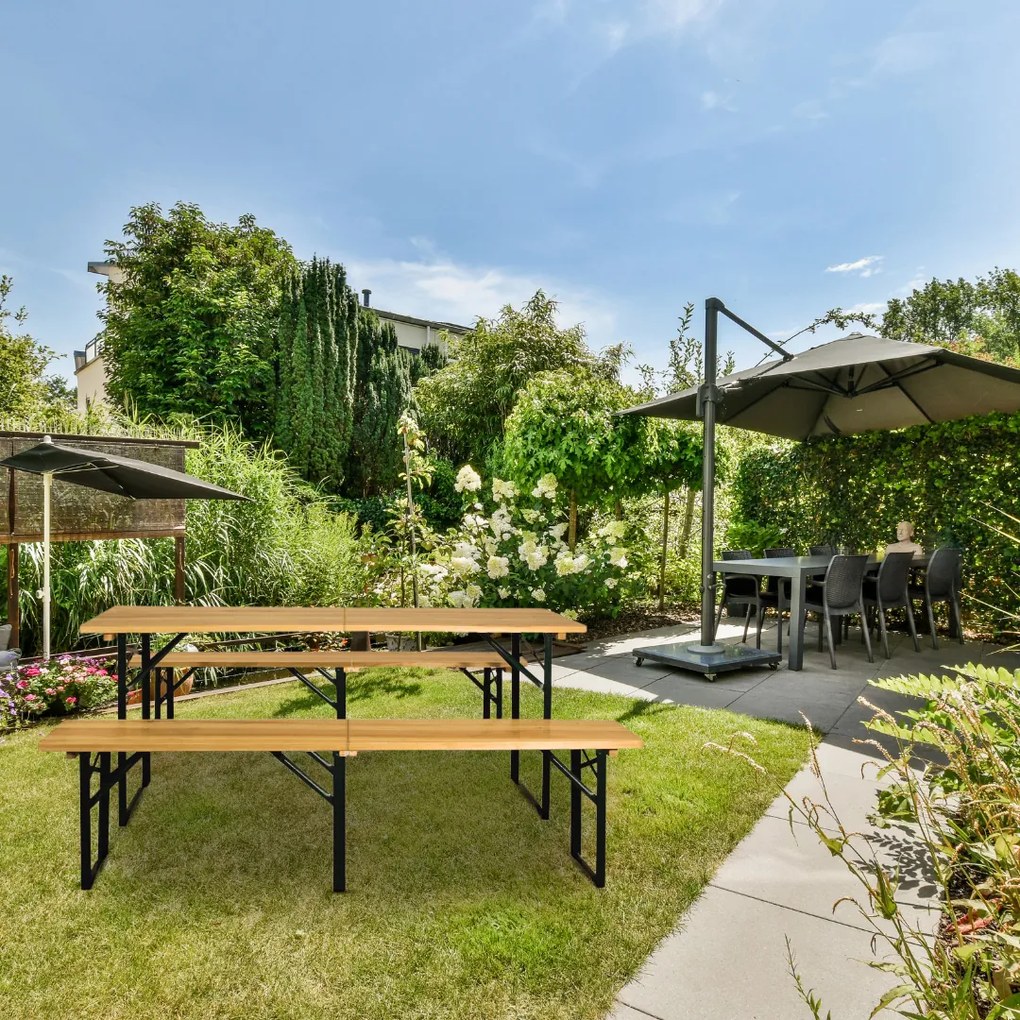 Jurhan Składany zestaw piwny MAXI, 220cm, naturalny brąz