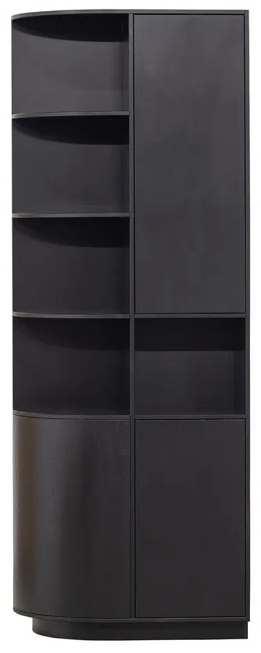 Czarny regał modułowy z litego drewna sosnowego 78x210 cm Finca – WOOOD