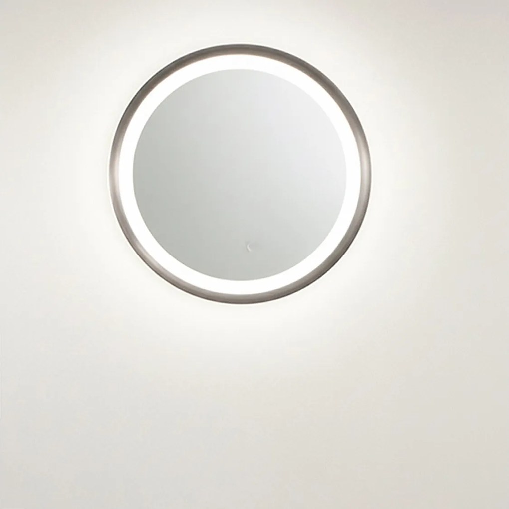 Lustro Mirò LED Ø60 cm, 58 W, tytanowo-szare, lampa ścienna i sufitowa, ciepłe światło 3000 K, nowoczesny design