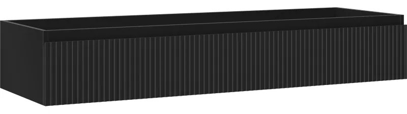 Mexen Rivel szafka łazienkowa podumywalkowa 140 cm, 1 szuflada, ryflowana , czarna mat - 91A20-14023-1-BF71