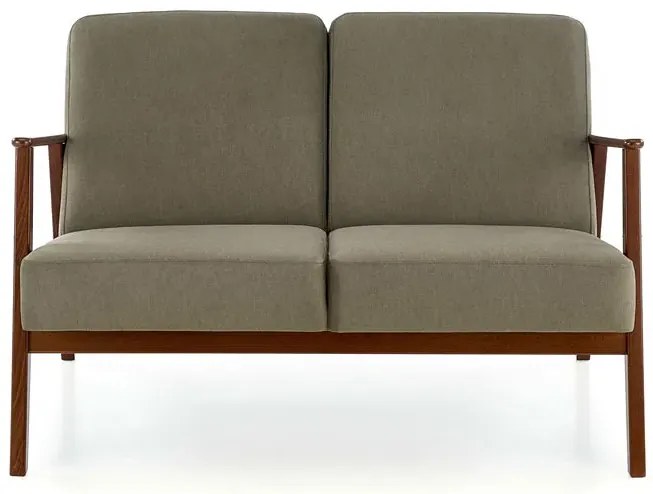 Oliwkowa drewniana sofa tapicerowana - Alexander 4X