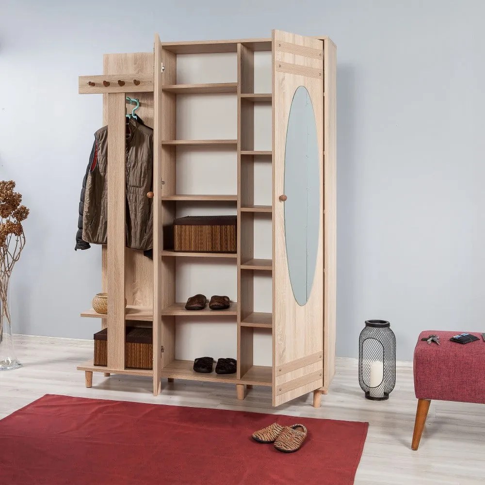 Zestaw do przedpokoju w dekorze dębu Garmanto – Kalune Design