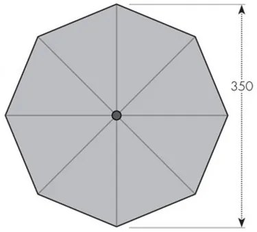 ALU WOOD 3,5 m - parasol z rączką z ochroną ULTRA UV : Substancja Desen - 846