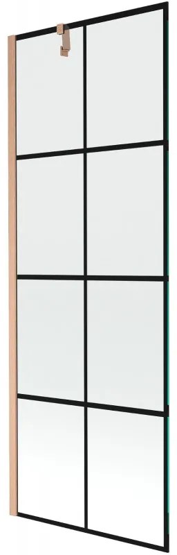 Mexen Next parawan nawannowy 1-skrzydłowy 70 x 150 cm, czarny wzór, miedź szczotkowana - 895-070-000-00-77-65