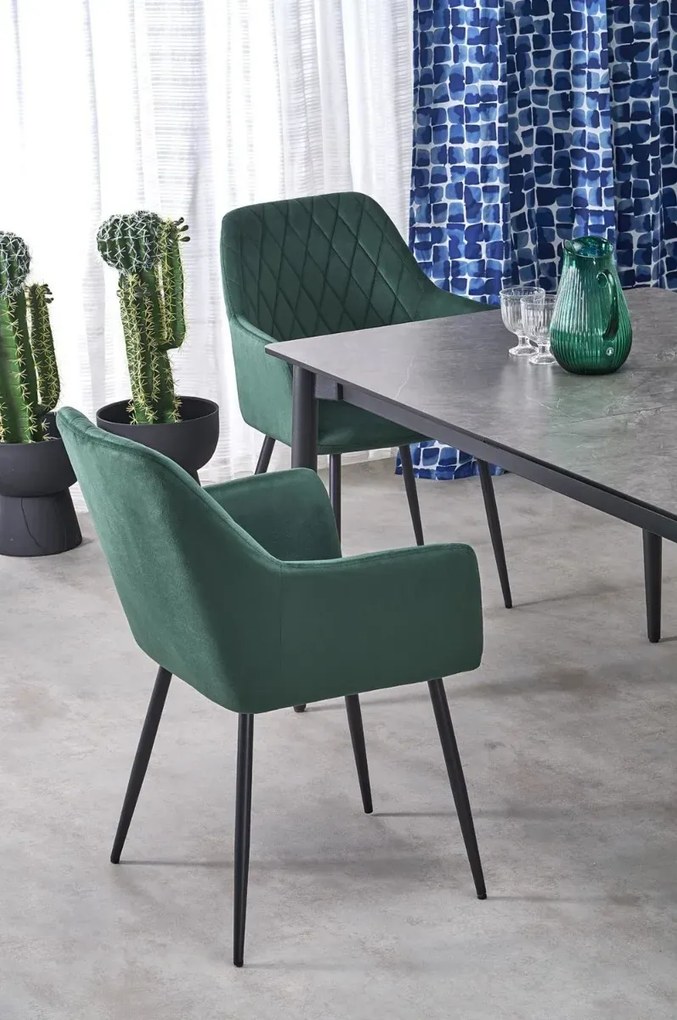 Krzesło tapicerowane K558 VELVET zielone HALMAR