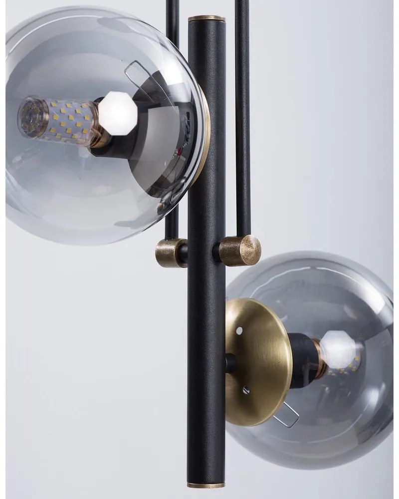 Czarna lampa sufitowa ze szklanym kloszem ø 15 cm Libra – Squid Lighting