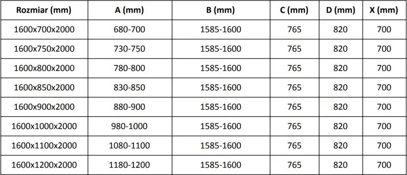 Mexen Velar kabina prysznicowa rozsuwana 160 x 80 cm, transparent, czarna - 871-160-080-01-70