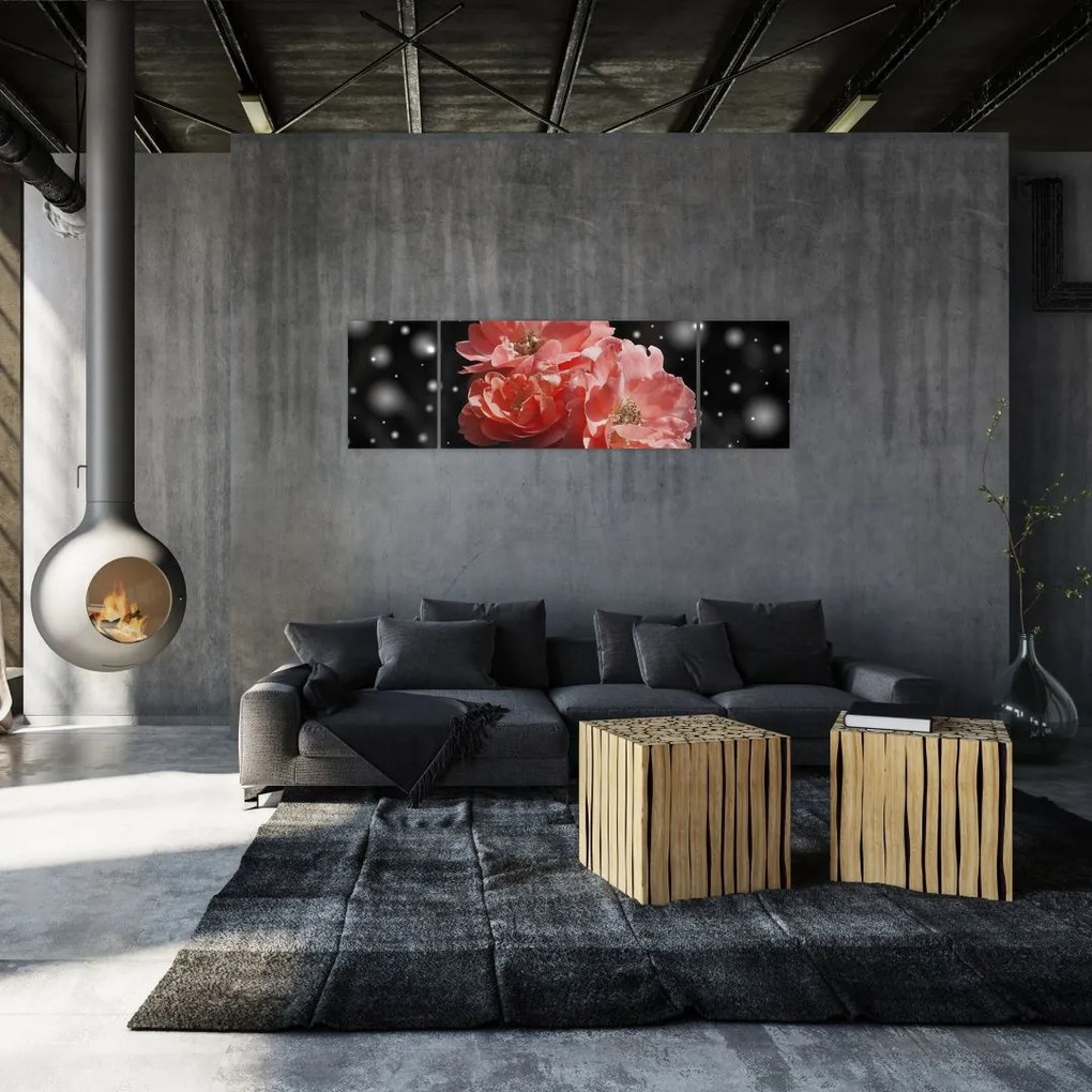 Obraz różowego kwiatu (170x50 cm)