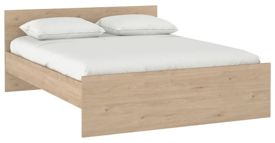 Łóżko dwuosobowe w dekorze dębu bez stelaża 180x200 cm w naturalnym kolorze Naia – Tvilum