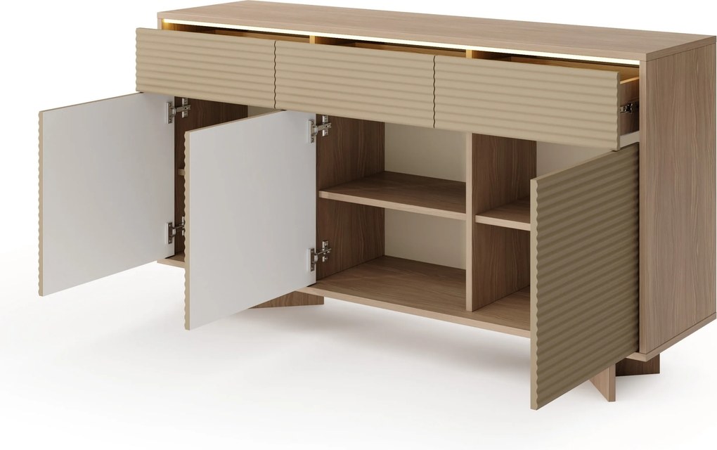 Komoda RIGATO 153,9 cm do Salonu Sypialni Odcienie beżu