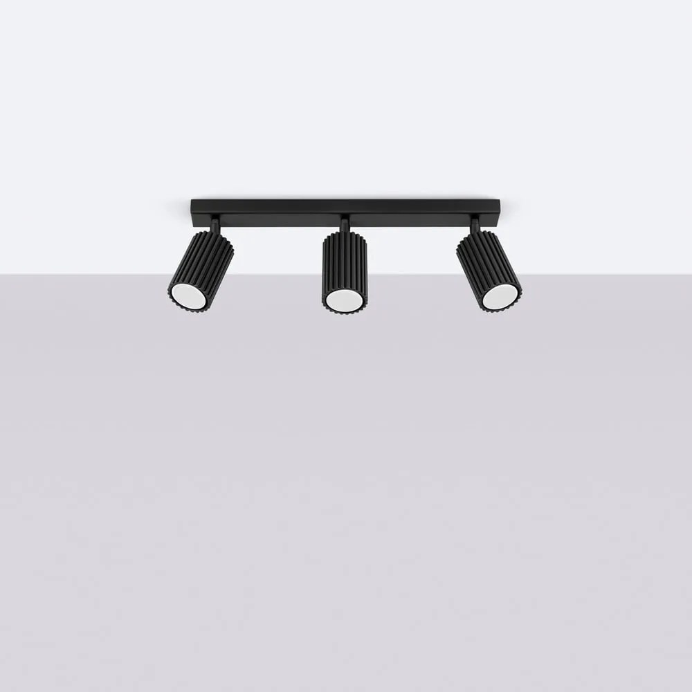 Czarna lampa punktowa 6,5x45 cm Gleam – Sollux