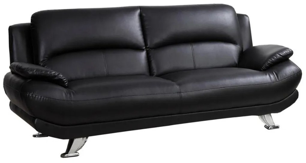 Kanapa 3-osobowa z ekoskóry MUSKO - Czarny