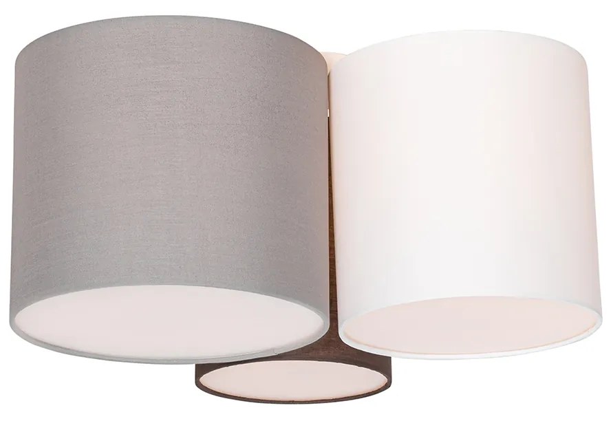 Lampa sufitowa biała, szara i brązowa 3-światłowa - Multidrum Nowoczesny Oswietlenie wewnetrzne