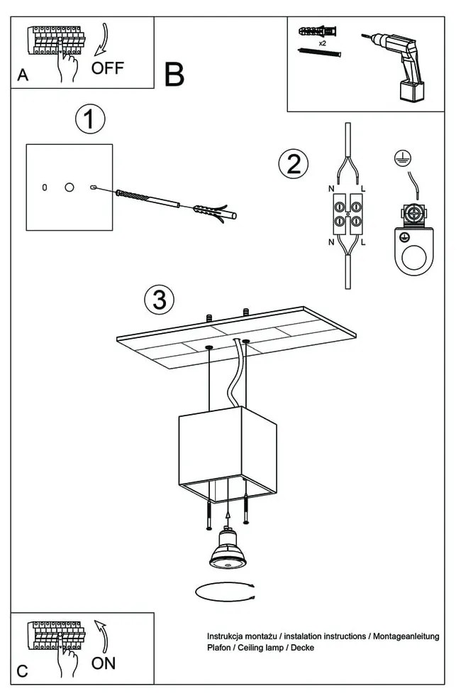Biała lampa sufitowa Nice Lamps Geo 1