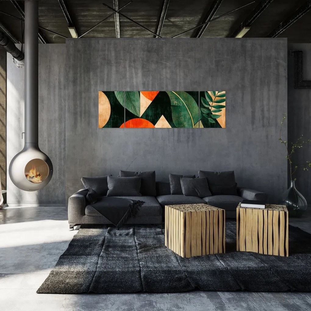 Obraz - Geometryczne motywy naturalne II. (170x50 cm)