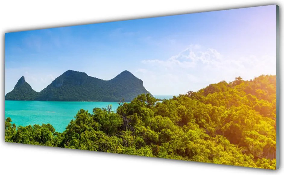 Panel Szklany do Kuchni Szczyty Gór nad Zatoką