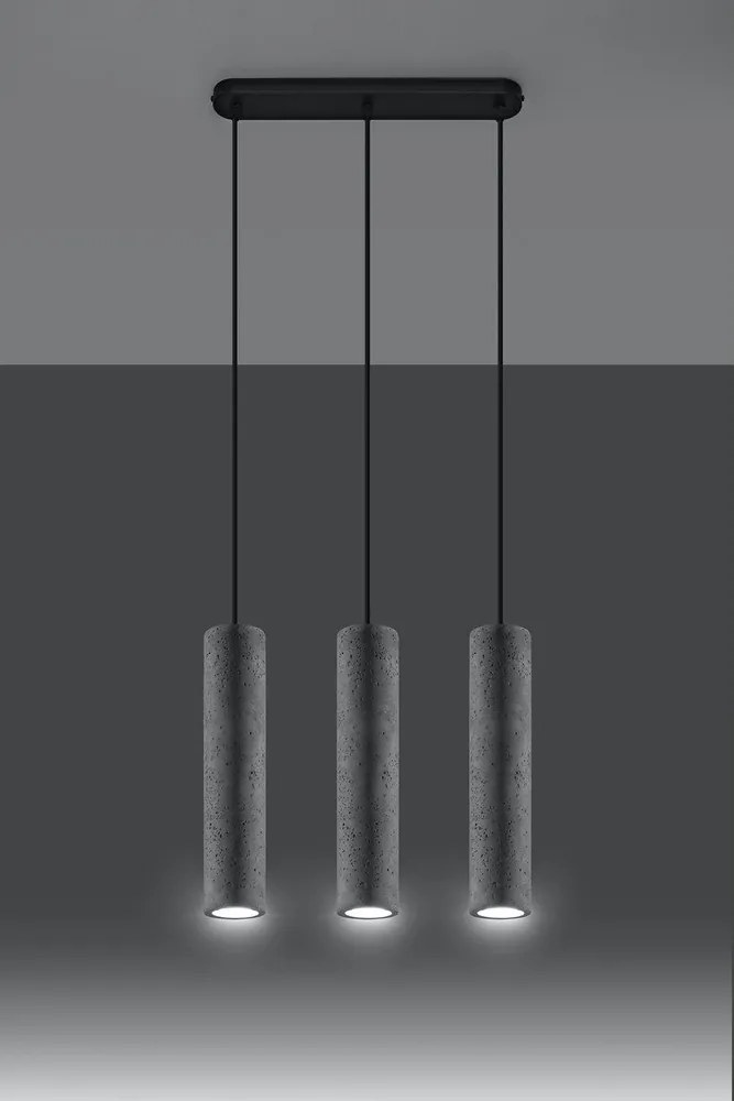 Szara lampa wisząca betonowa Fadre – Sollux