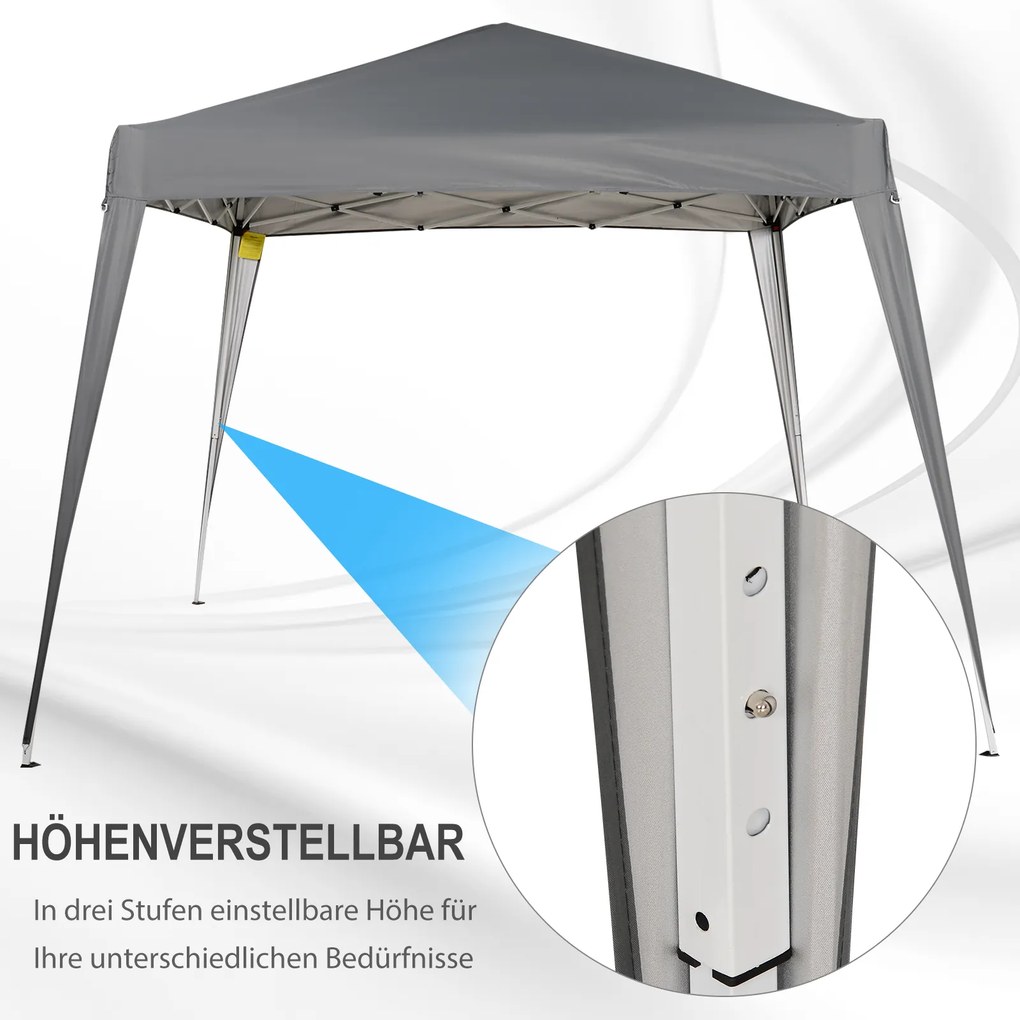 Outsunny Namiot Ogrodowy Pawilon 3x3m Składany z Torbą Stal Ochrona UV Szary | Aosom PL