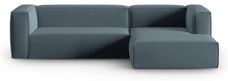 Niebieski aksamitny narożnik Mackay – Cosmopolitan Design