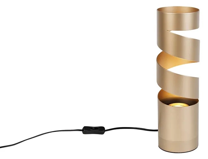 Moderne tafellamp taupe met goud - Stream Nowoczesny Oswietlenie wewnetrzne