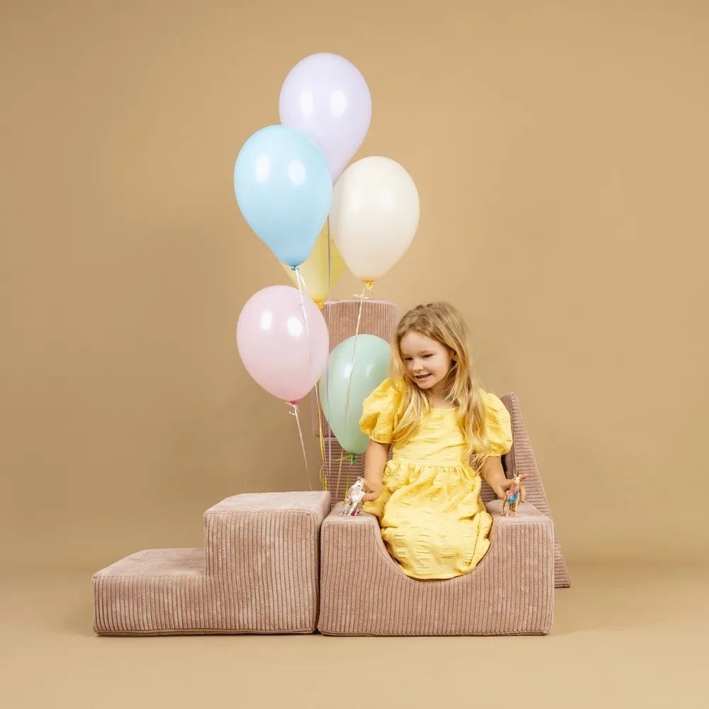 Sztruksowy piankowy plac zabaw 5 szt. w kolorze khaki wysokość 30 cm 250x45 cm Montessori – Meowbaby