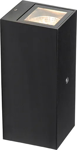 Kinkiet czarny 2-punktowy IP44 z czujnikiem zmierzchu - Baleno II