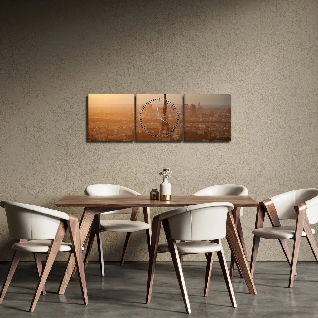 Obraz - Wieża Eiffla (z zegarem) (90x30 cm)