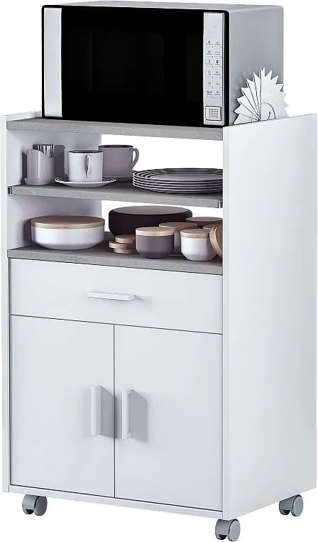 Mueble microondas Basic Blanco Artik (Blanco Mate) - Gris Cemento