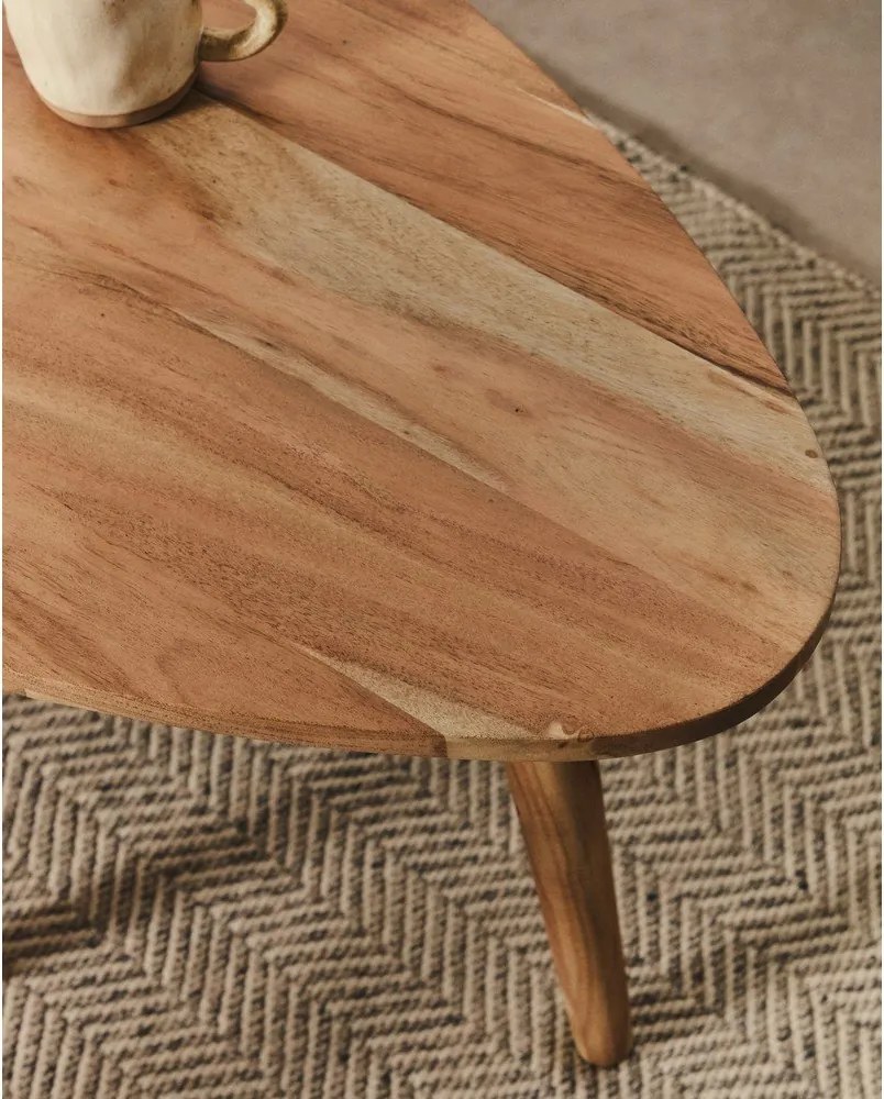 Stolik z litego drewna akacjowego w naturalnym kolorze 60x110,5 cm Duvani – Kave Home
