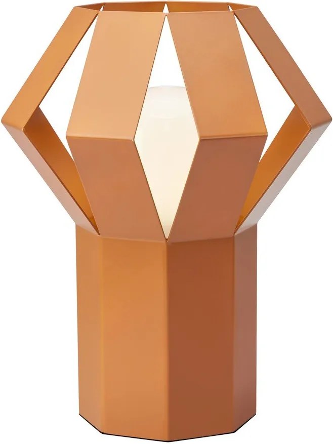 Pomarańczowa metalowa lampa stołowa z metalowym kloszem (wysokość 27 cm) Octa – Markslöjd