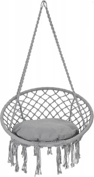 Szare wiszące krzesło KOLUMBIA z poduszką