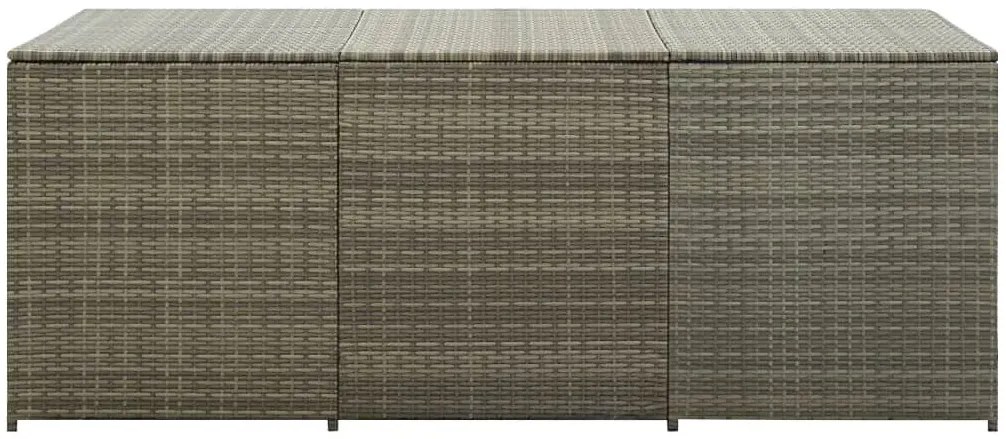 Szara skrzynia rattanowa na narzędzia ogrodnicze T2-M49