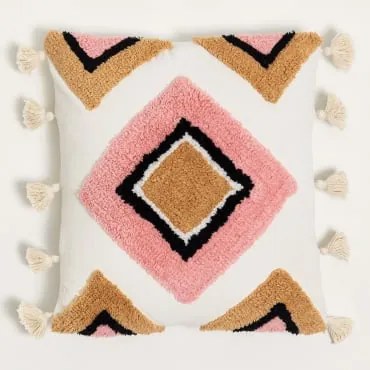 Kwadratowa Poduszka 45x45 Cm Z Bawełny Nikos Rosa Dalia – Brązowy Piaskowy - Sklum