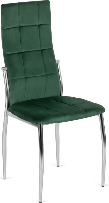 Krzesło Tapicerowane do Jadalni MOLLY Zielone Welurowe Nowoczesne