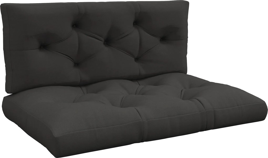 Outsunny Poduszka do Siedzenia Poduszki do Siedziska, Z Poduszki z Guzikami, 120 x 80 x 12 cm, Szary