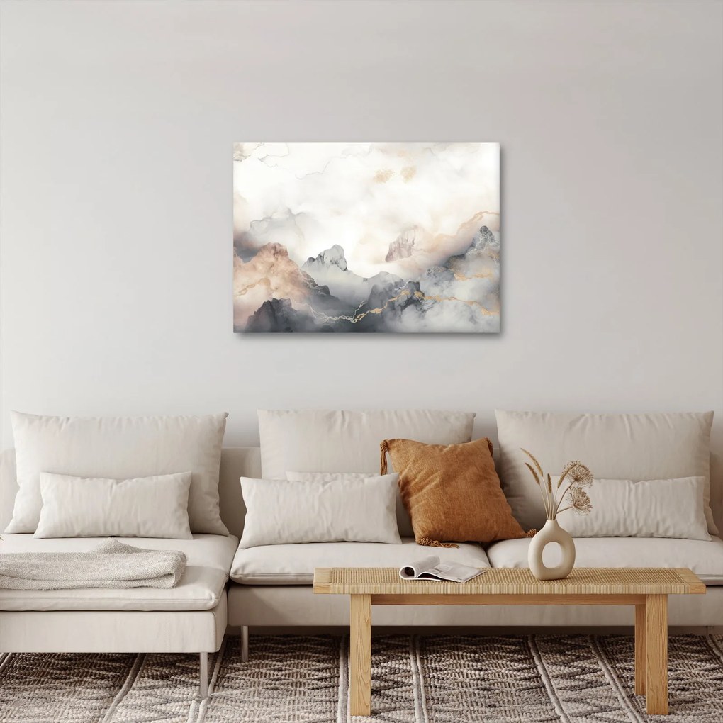 Obraz - Górska abstrakcja z teksturą marmuru (70x50 cm)