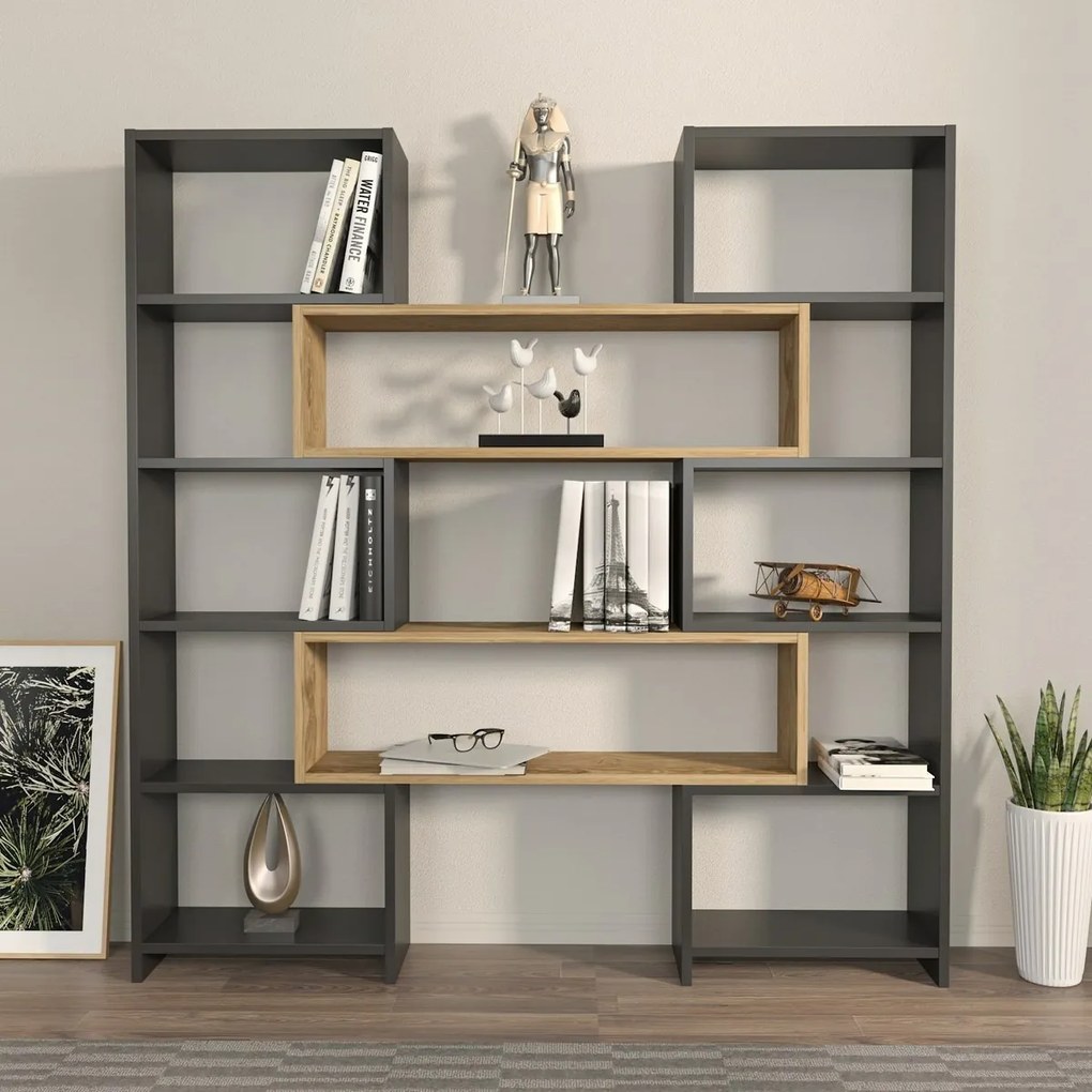 Biblioteczka Poyraz Black and Oak