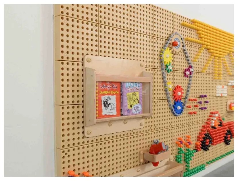 Drewniana kasetka na przedmioty 40 cm - tablica naukowo-kreatywna masterkidz stem