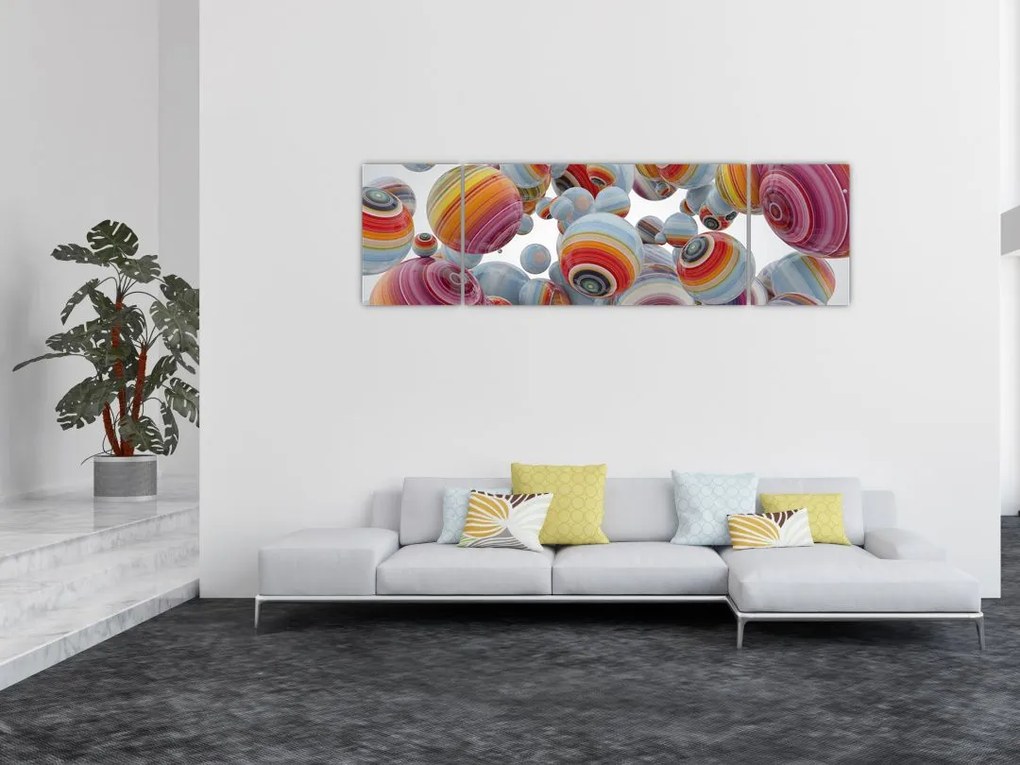 Obraz malowanych kulek (170x50 cm)