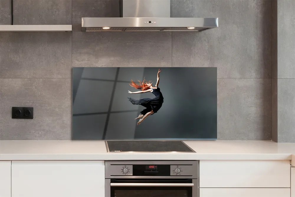 Szklany Panel Elegancja w Czarnej Sukni