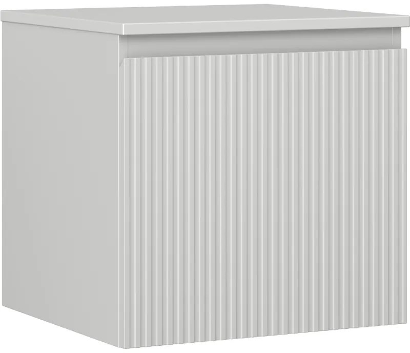 Mexen Rivel szafka łazienkowa podumywalkowa 50 cm z blatem, 1 szuflada, ryflowana , szara mat - 91A20-05047-1-BFC62