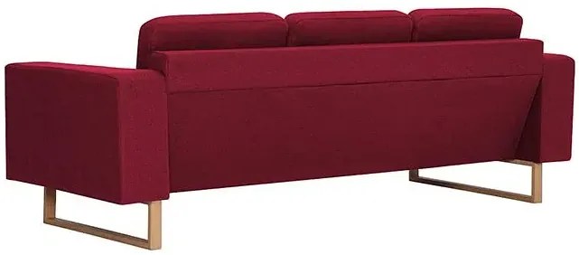 Elegancka trzyosobowa sofa Ladi 3x - czerwone wino