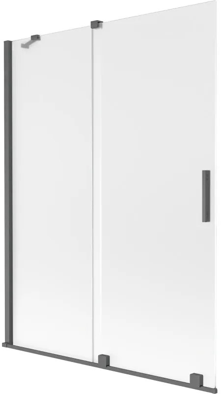 Mexen Velar parawan nawannowy 2-skrzydłowy rozsuwany 130 x 150 cm, szron, gun gray szczotkowany - 896-130-000-31-66
