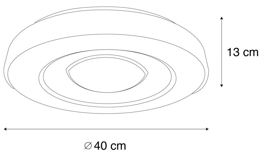 Lampa sufitowa czarna z wbudowanym ściemnialnym oświetleniem LED RGBW i pilotem - Arco Nowoczesny Oswietlenie wewnetrzne