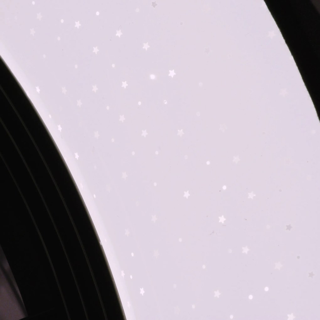 Czarny wentylator sufitowy z efektem gwiazdy 47 cm z LED, ściemnialny, z pilotem - Emily