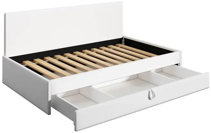 Popielata sofa z szufladą na pościel H6-P63