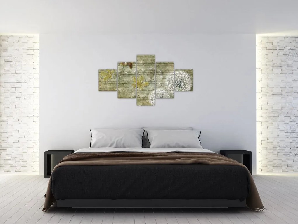 Obraz - Dmuchawce unoszone wiatrem (125x70 cm)