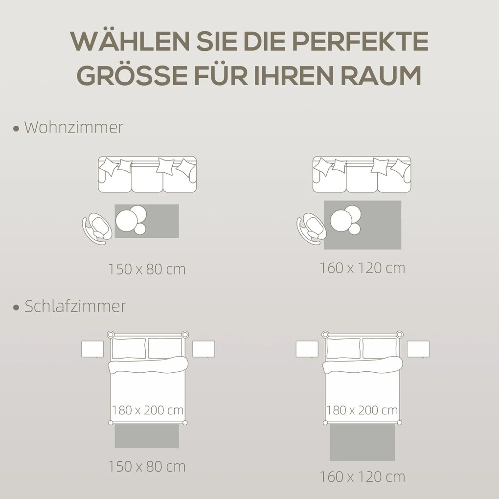 HOMCOM Fleece-Dywan z Wzorem Dżungli, łatwy w pielęgnacji, Kremowy+Bunt