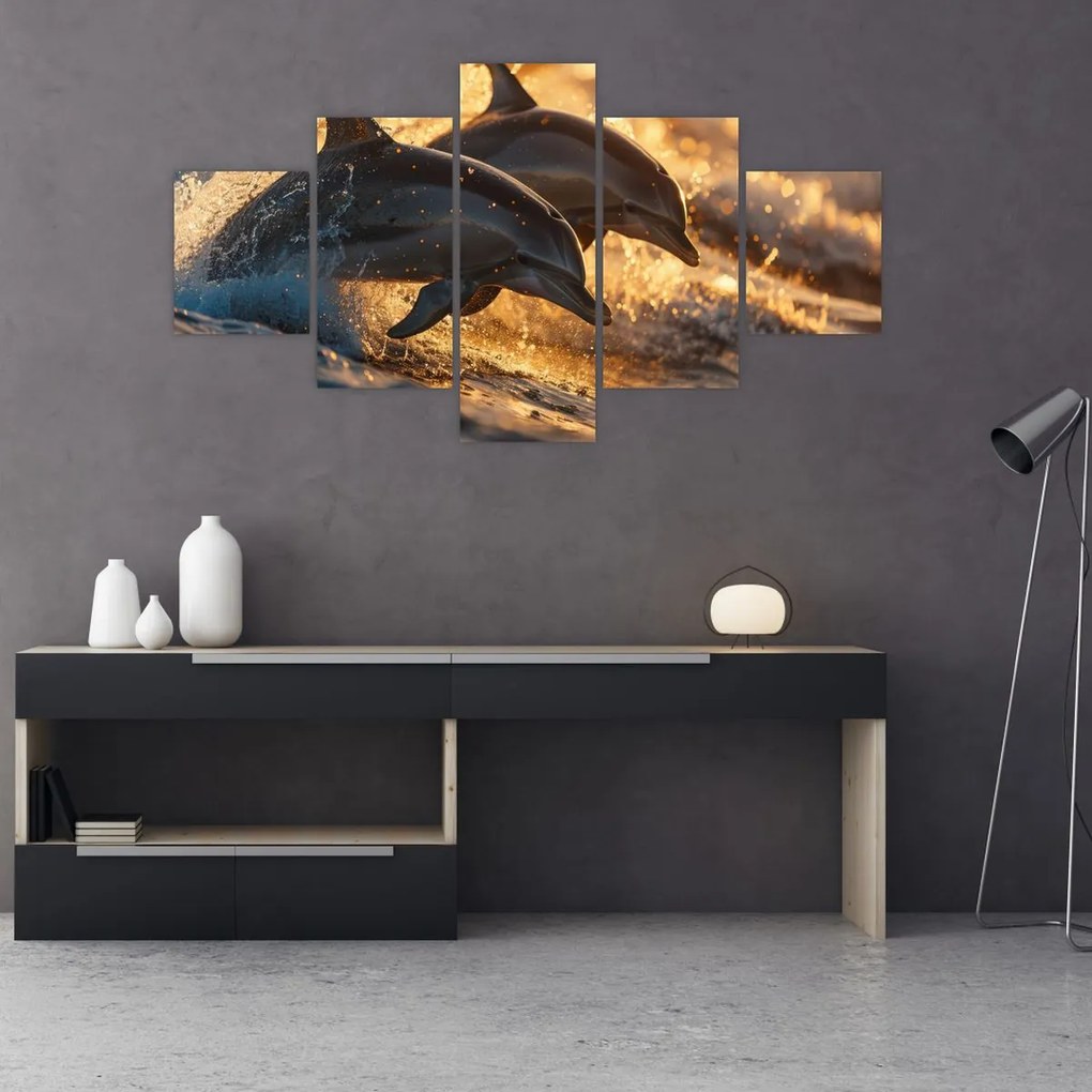 Obraz - Delfiny (125x70 cm)
