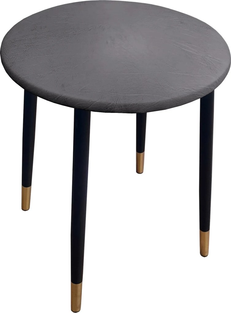 Taboret TRIX stelaż metalowy STOŁEK LOFT : Kolor nogi - Czano-złota stożek, Kolor tkaniny - SKAJ - AL11, Typ tkaniny - Skaj